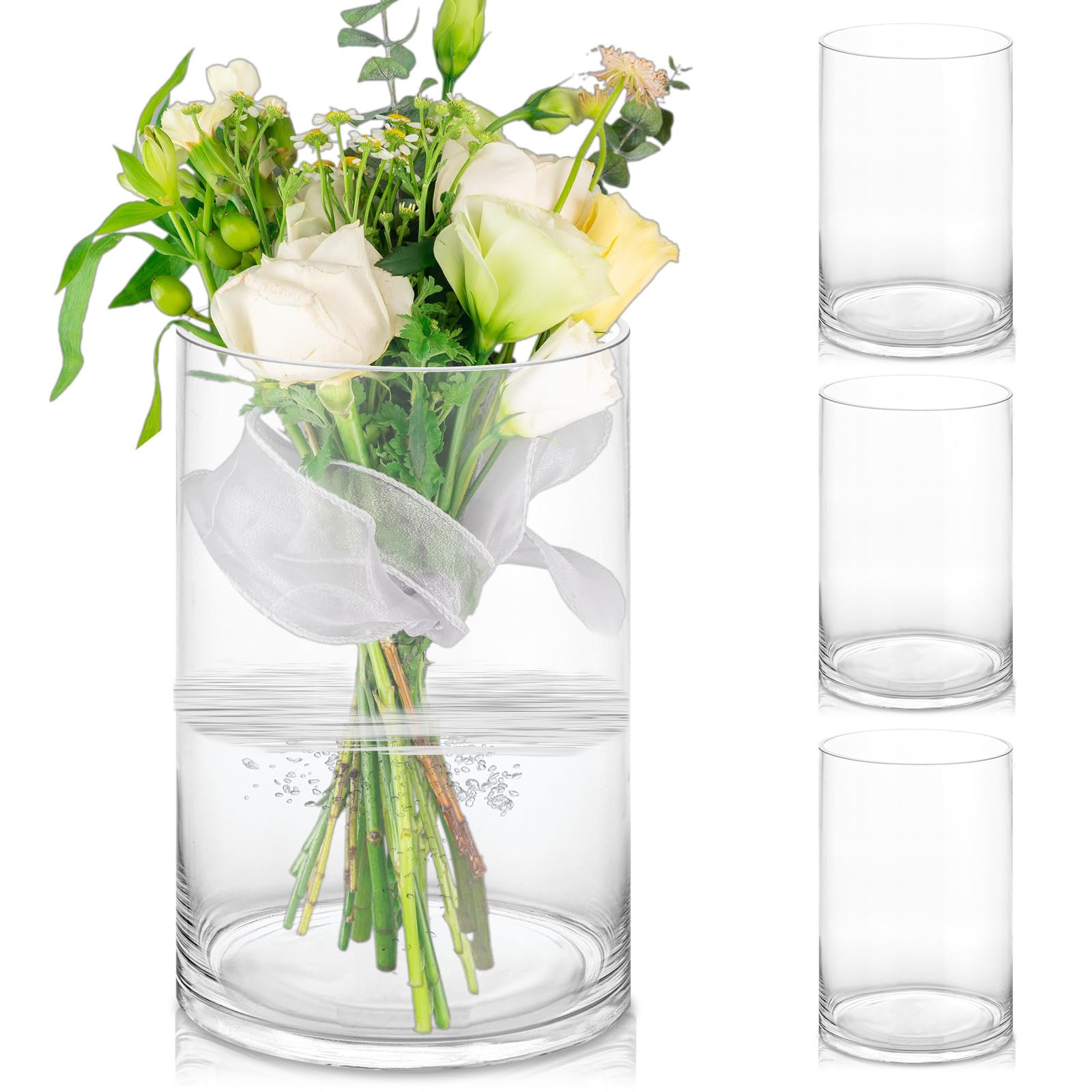 IKEA Cilinder vaas/kom, Set van 3, Helder Glas