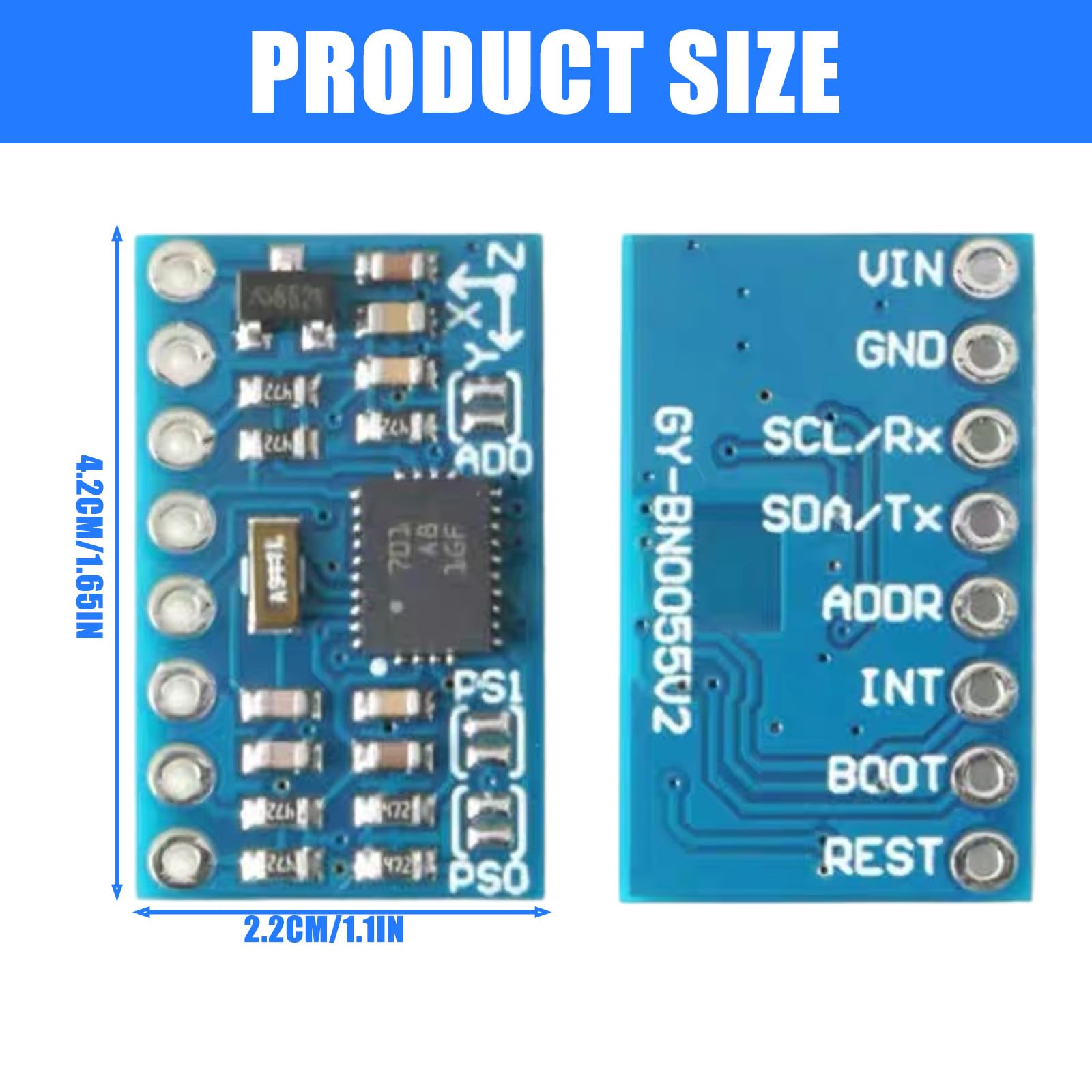 Módulo de sensores de giroscopios de acelerómetro IMUs 9DOF integrado con chip BNO055V2 para posicionamiento preciso PCB Gyrocompass integrado