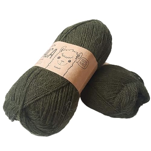 Pure Alpaca Wool Yarn Drops Alpaca, 59 Colors, in 1.8 oz Balls - 183 yds per Ball (7895 Dark Green) - 7895 Dark Green