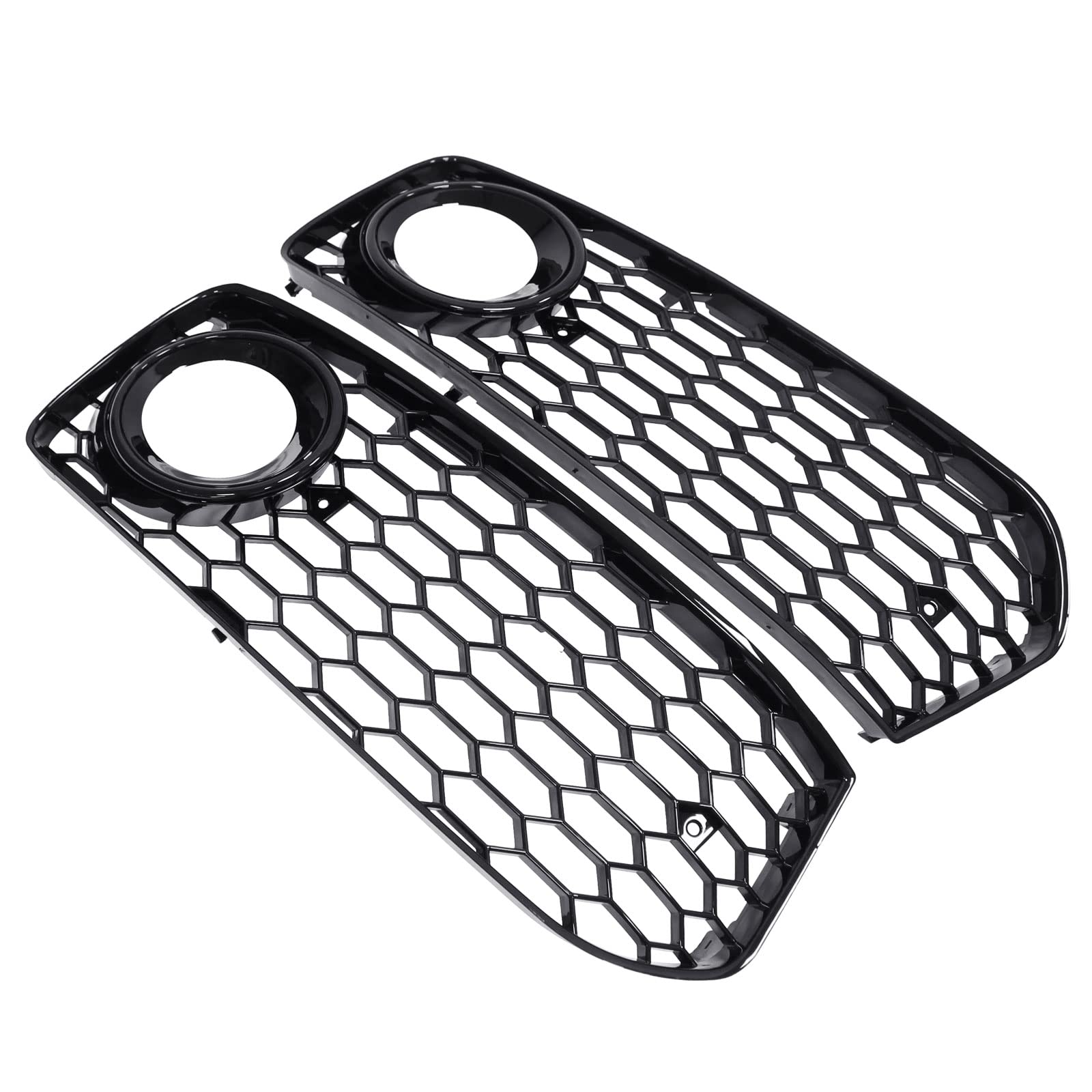 Lüftungsgitter Stoßstange Nebelscheinwerfer Gitter Grill Lampengitter Nebelscheinwerfergitter Stoßstangengitter Stoßstangengrill Abdeckung schwarz vorne links und rechts für A5 B8 S5 B8 2008-2012