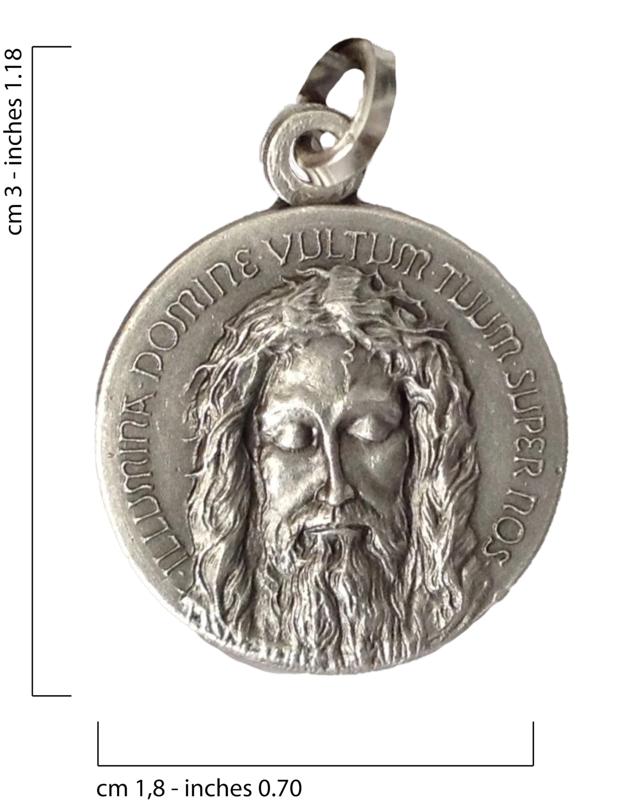 I G J Medaglietta Volto Santo In Argento 925 con Catenina In Argento