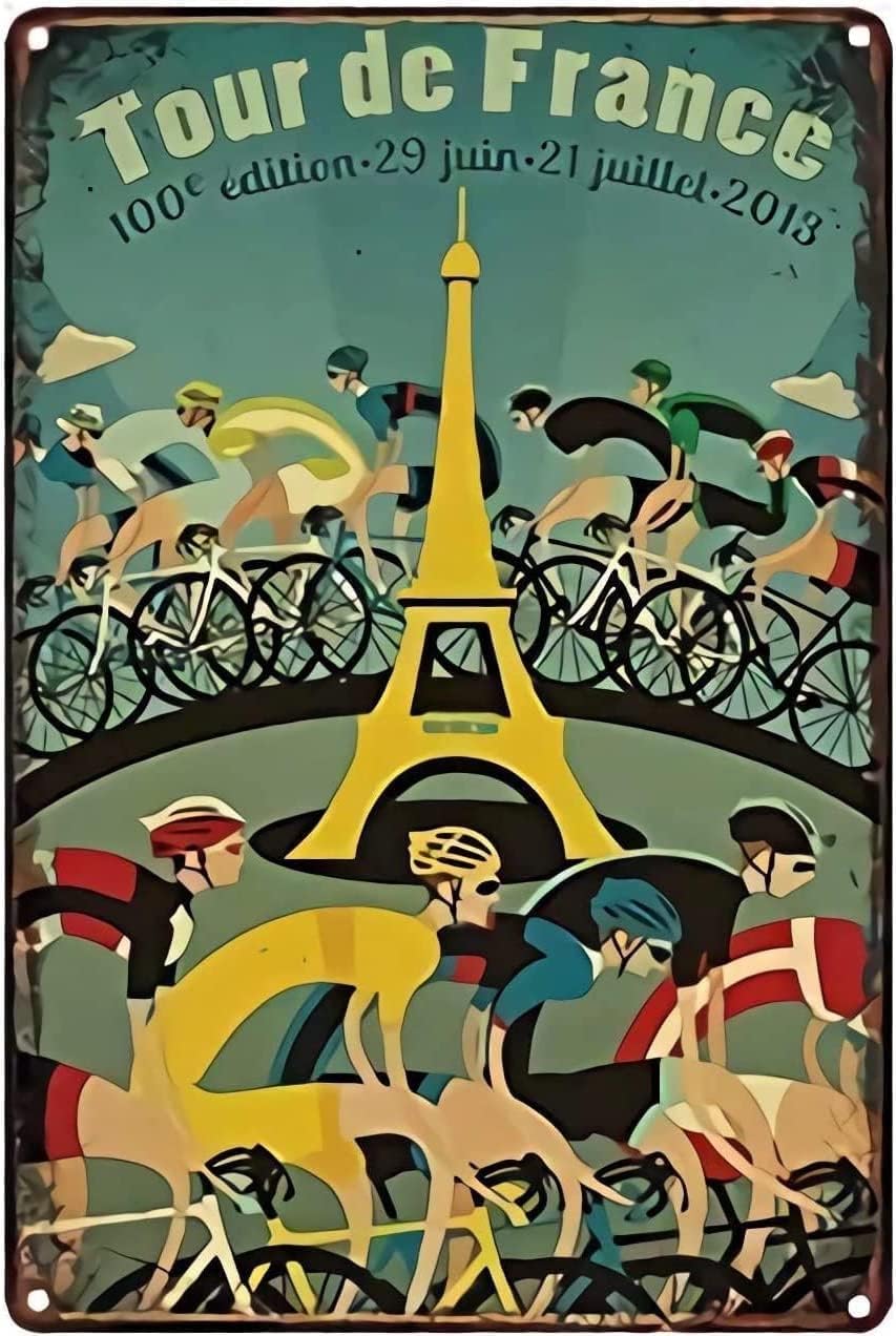 Acdoet Tin-02 Tour De France,Funny Metal Tin Sign Home Bar Signs For Decor Poster Vintage Wall Decor 8X12 Inch