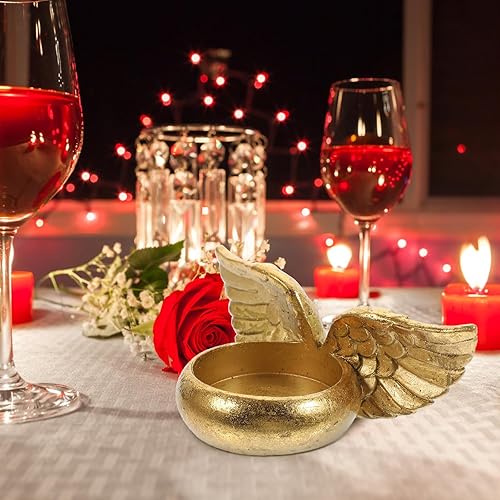 Miniatura 7 de 2 portavelas de oración, portavelas de ala de ángel, estatua de alas de ángel para centros de mesa de bautismo, boda, aniversario, cumpleaños,