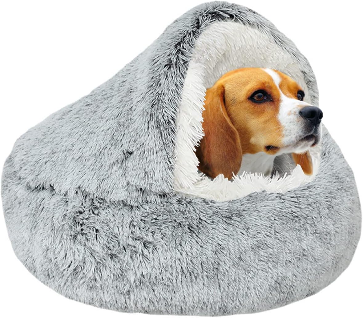 YAGE Calming Dog Bed, Soft Plush Pet Bed for Pets Under 10kg, Washable Anti-Anxiety Bed for Small and Medium Dogs, Cozy and Warm Donut Shape for Cats and Dogs