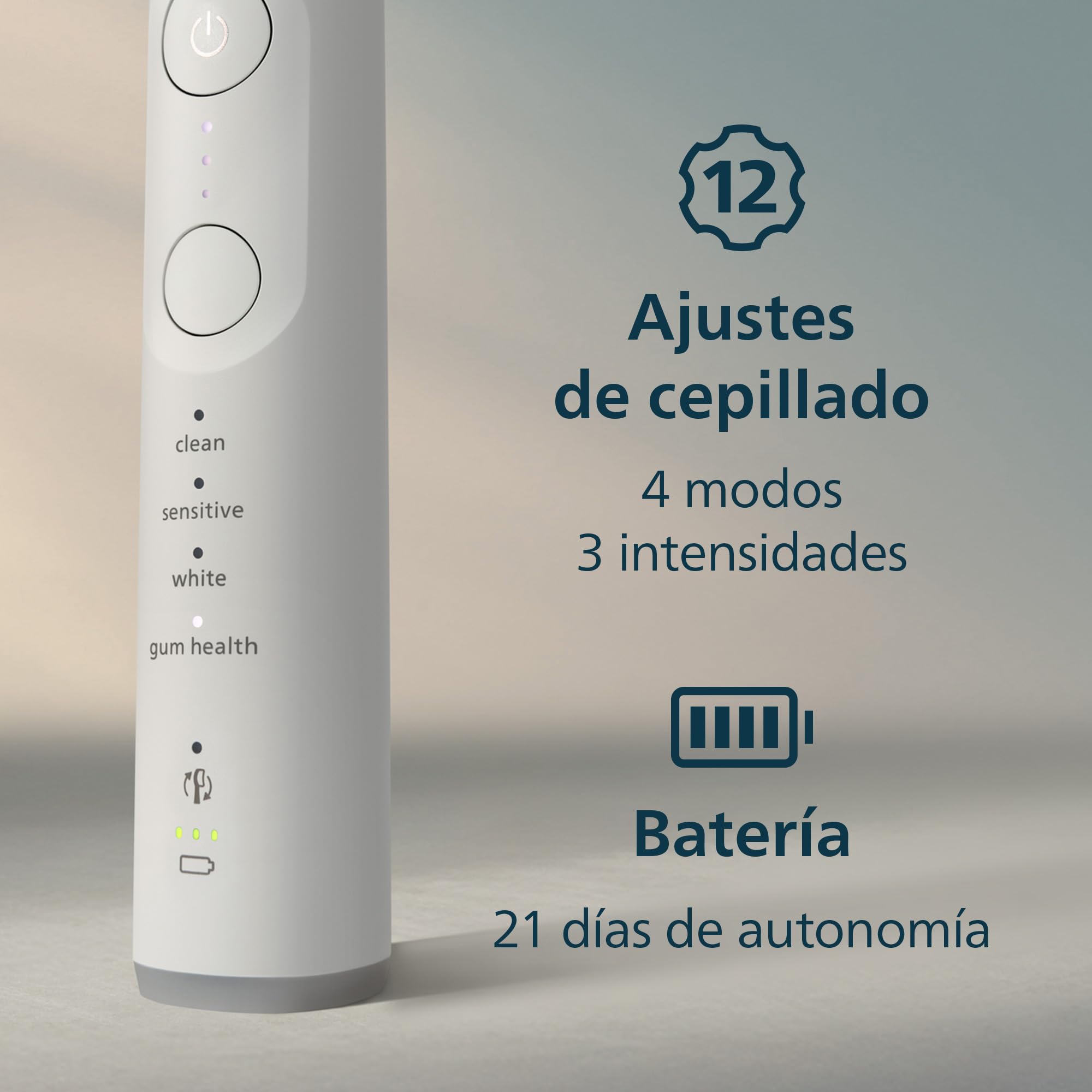 Philips Sonicare 7100 cepillo dental eléctrico, sónico con aplicación, 4 modos de cepillado y 3 niveles de intensidad, alerta de presión, SmarTimer, blanco, HX7420/08 [Nueva Tecnología]