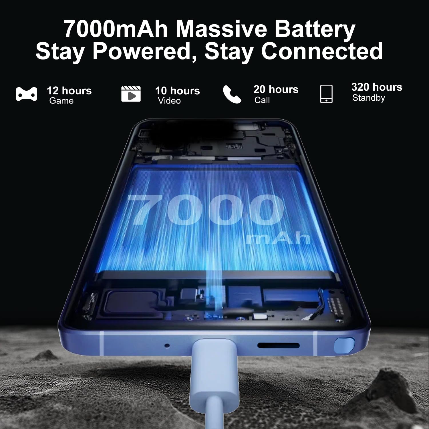 BXV I25 Ultra 16+512GB Smartphone - 7000mAh Battery, 6.99-inch Display, Built-in Pen, Android 14, Snapdragon 8 Gen3, 68MP+108MP Camera Outperform Competitors in Speed & Power (Desert Titanium)