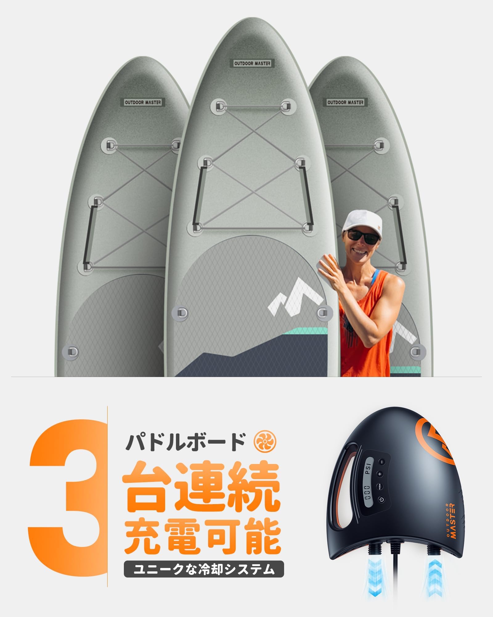 Amazon.co.jp: OutdoorMaster Shark2 SUP 電動空気入れ エアーポンプ