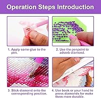 Vista 4 de Pintura de diamante 5D para bricolaje, kits de pintura de diamante de lobo, pinturas de bordado de diamantes de imitación de cristal para adultos