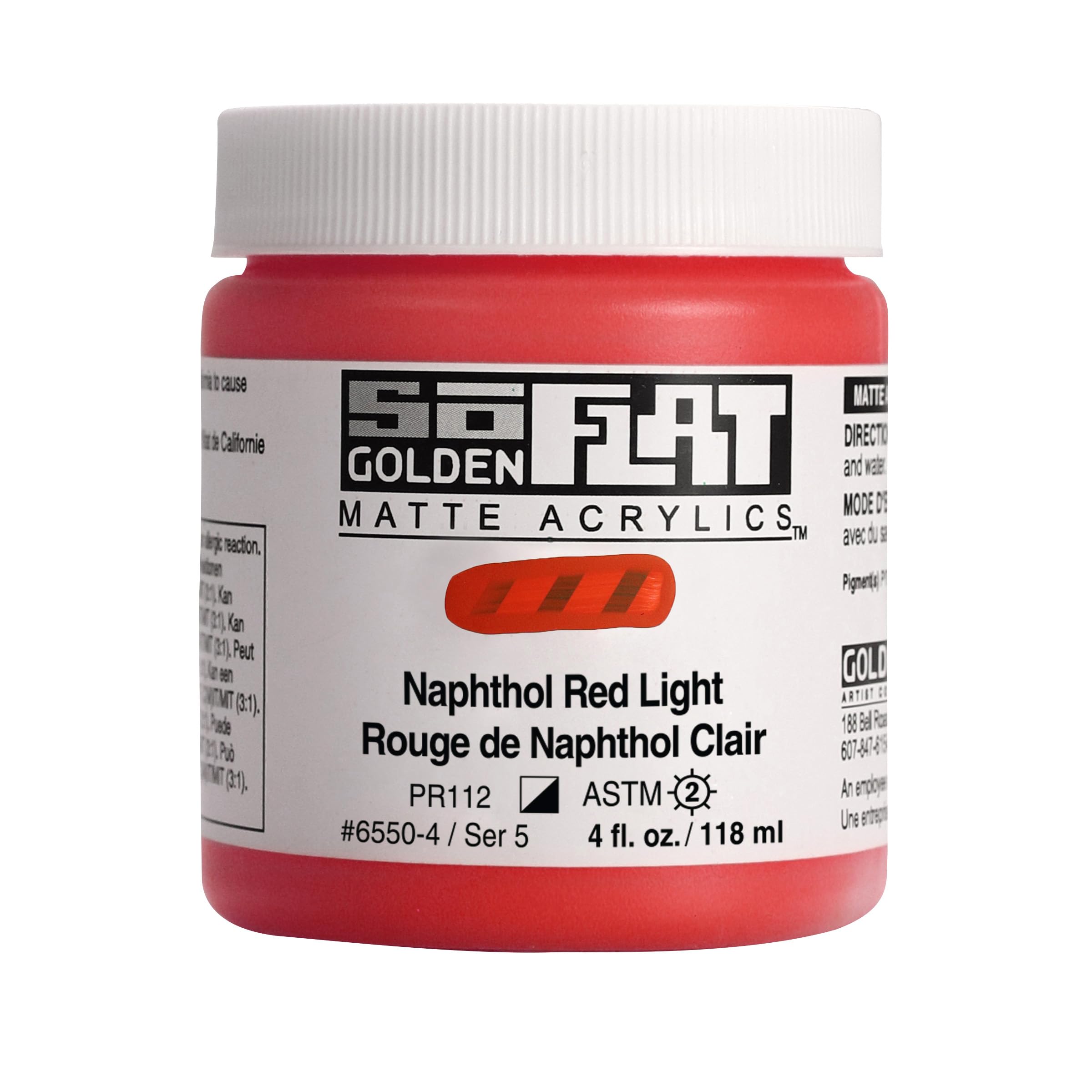 Golden Naphthol Red Light : Soflat : Matte Acrylic Paint : 118Ml :