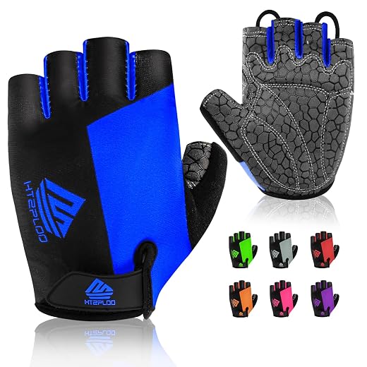 Bike Gloves for Men Women with Anti-Slip Shock-Absorbing Pad, Light Weight Half-Finger Cycling Gloves