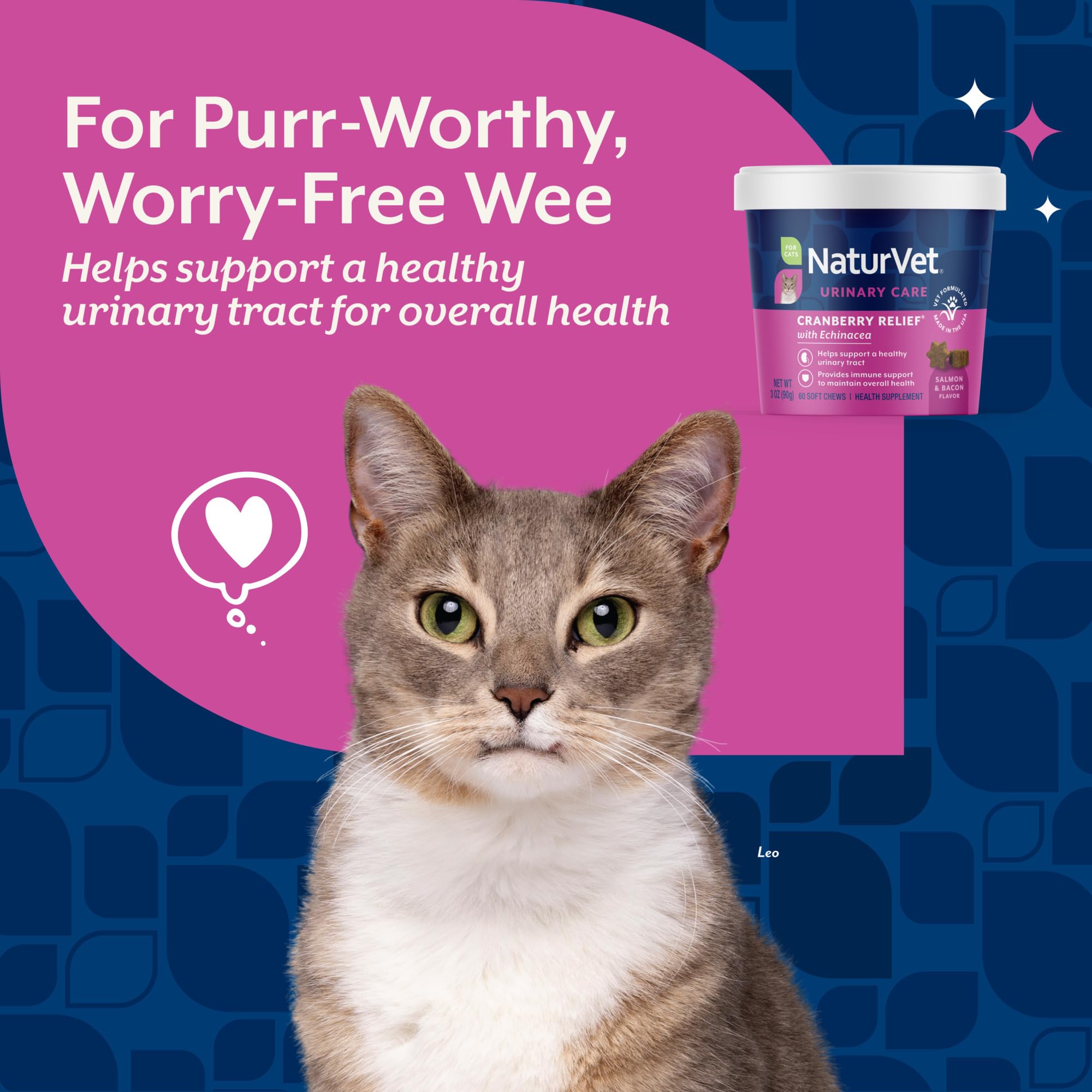 NaturVet Cranberry Relief and Echinacea Cat Soft Chew Urinary Tract 60 CT