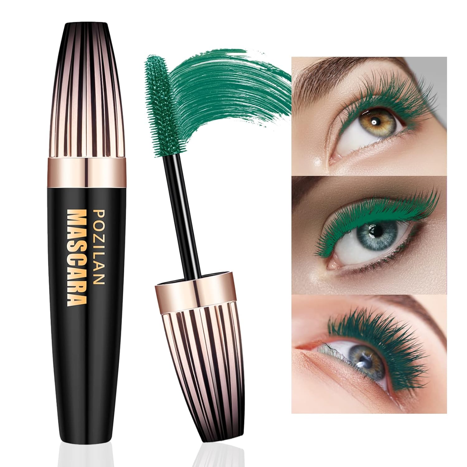 Naseny Waterproof Green Mascara For Eyelashes,Dark Green