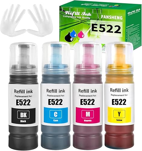 Miniatura 10 de T522 Botellas de recarga de tinta negra T522 Botellas de recarga de tinta para impresora de inyección de tinta ET-2800 ET-4800 ET-2400 ET-2803