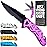 GOOD WORKER Violet Pocket Knife Knife for Women - Pretty Folding Knives with Pocket Clip, Glass Breaker, Seatbelt Cutter - Cute Folding Blade - Gift Idea for Wife Mother Girl Her 207 V