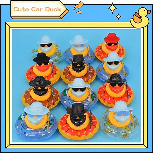 Miniatura 8 de Patos para automóviles pato de goma para tablero de automóvil, decoración de tablero de automóvil, pato amarillo, patos chirriantes, adornos de