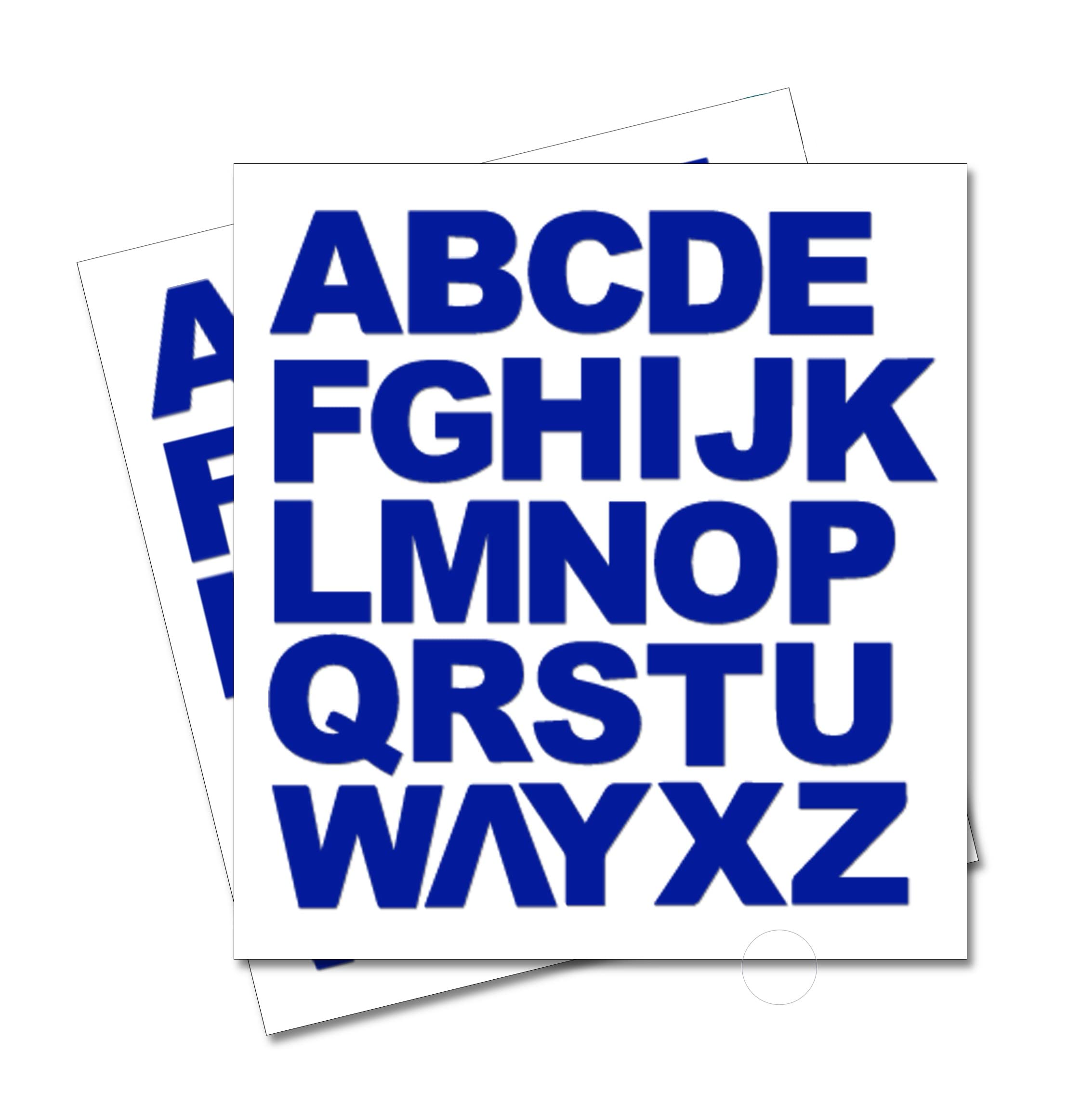 2 x Set of Full Alphabet Big Royal Blue Letters - Removable Self Adhesive Waterproof Durable Vinyl Stickers - Cut to The Sticker Shape - Size 50mm