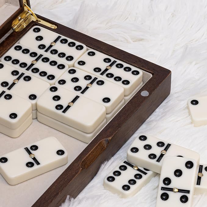 Juego de Dominó Clásico con Caja de Madera para Adultos miniatura 3
