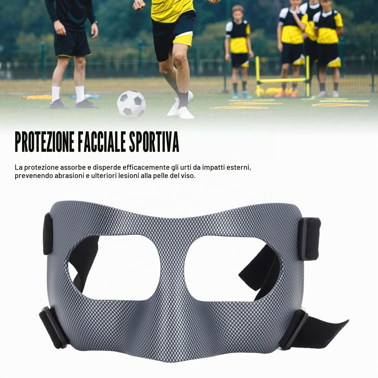 Protezione per il Naso per Naso, Protezione per il Viso Sportiva, Maschere Protettive per lo Sport Regolabili per Ridurre gli Infortuni Impatto Calcio Basket