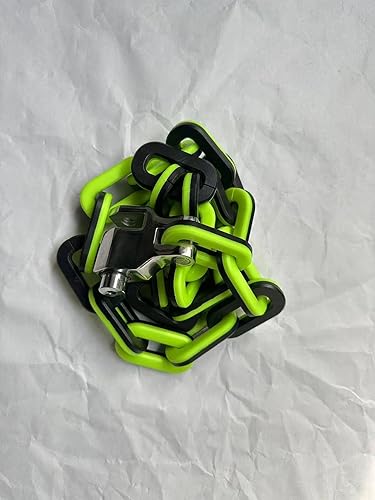 Miniatura 3 de Himiway Cerradura de cadena para bicicleta mejorada con 3 llaves, color negro y verde, hebilla de cadena, diámetro de 0.394 in, resistente