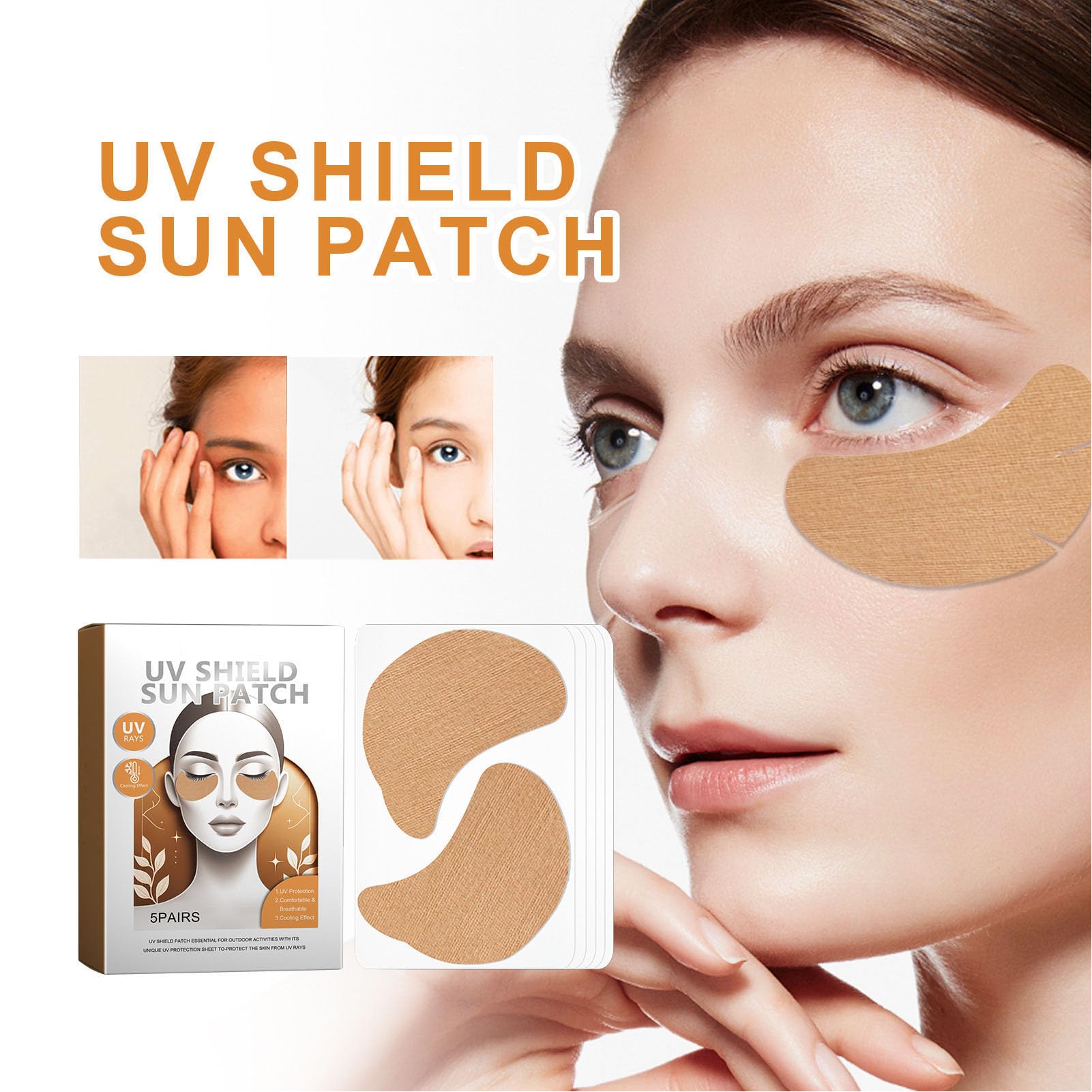 15 Pcs Sun Under Eye Patch, Patches for Sun UV Facial Patches for Running Hiking Fishing, Default - Image 2