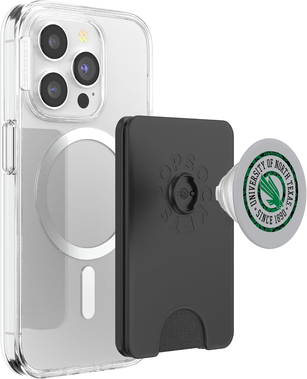 North Texas Mean Green | NCAA University of Merch | 1709EL07 PopSockets PopWallet for MagSafe
