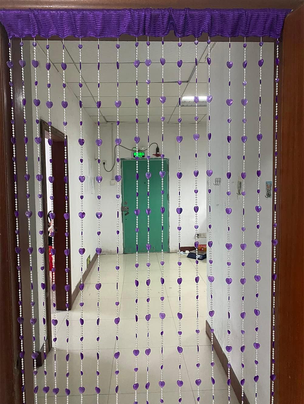 ZiDeTang Acrylic Beaded Door Curtain Home Décor Tassel Room Divider Curtain (100cm by 195cm, Heart Purple)