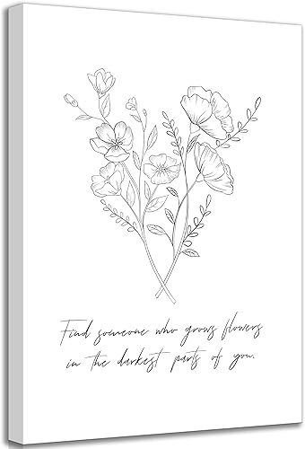 Lienzo enmarcado con texto en inglés "Sun to Me" Country Music Inspiration, arte para pared, minimalista, negro, blanco, retro, flor, decoración de