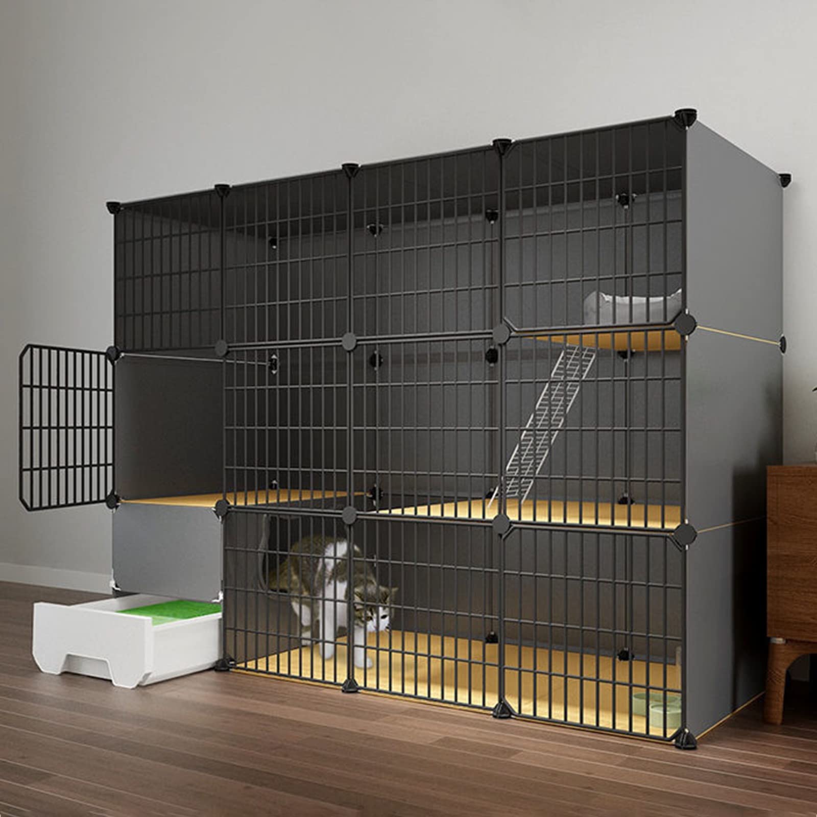 Gabbia per Gatti Recinto per Animali Domestici Staccabile Cucce per Gatti per Gatti da Interno Applicare alla Gabbia per Furetti Critter con Amaca Gratuita espandibile Trasportino per Gatti
