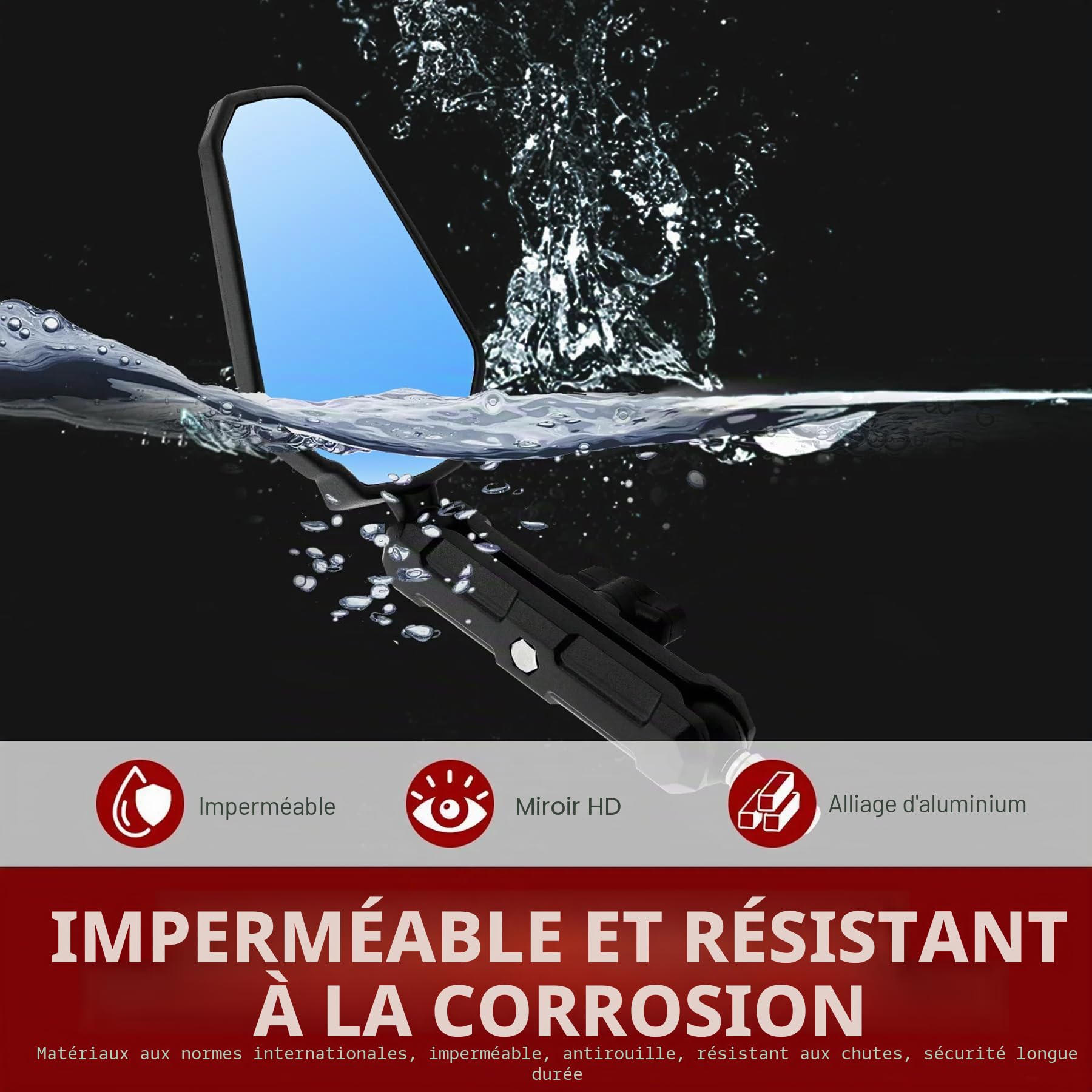 Heart Horse Rétroviseurs Moto, Anti-Glare Retroviseur de Moto Guidon avec E24 Homologué, 7/8" Rétroviseurs Pliable Moto avec Filetés M8 M10, Retroviseur de moto pour Enduro Aventure Scooter ATV Quad