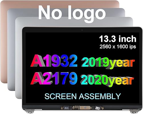 JQYDZH Reemplazo de pantalla LCD para MacBook Air Retina 13.3 "A1932 2019 año LCD Asamblea de pantalla LCD 2560x1600 MVFH2 MVFJ2 (gris)