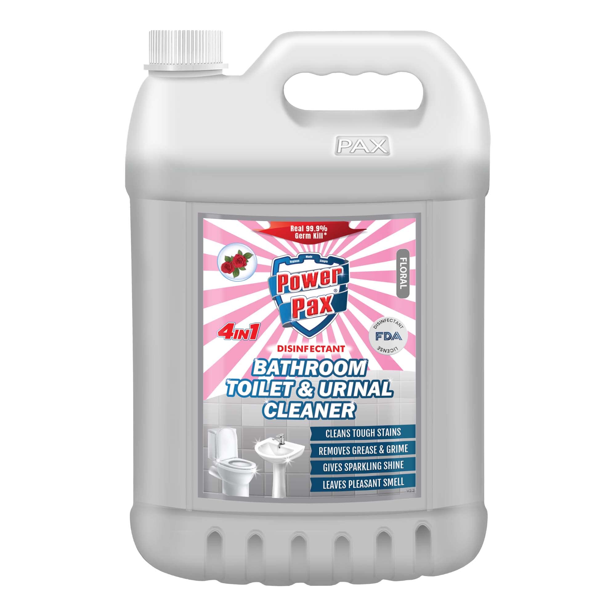 PowerPax Disinfectant Bathroom Cleaners (Floral), 5L