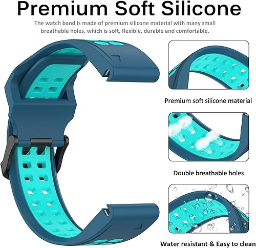 Miniatura 3 de Miimall Correa de repuesto compatible con Garmin Fenix 7, 0.866in de ancho, de silicona suave, impermeable, deportiva para Garmin Fenix 77 Solar7