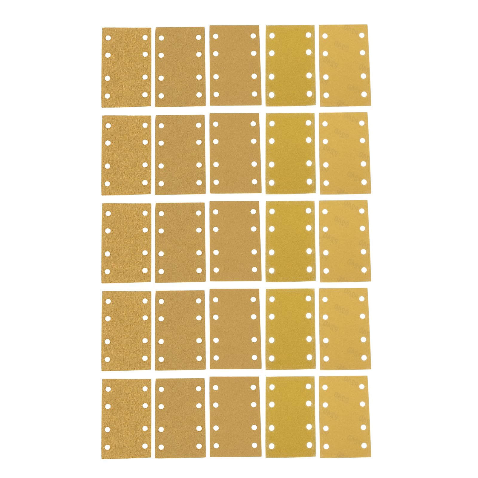 AS Axis Spindleon 50 Pieces Stick and Peel Sanding Pads 80x133mm 40/60/80/120/240 Grits Set Compatible with Bosch Orbital Sande