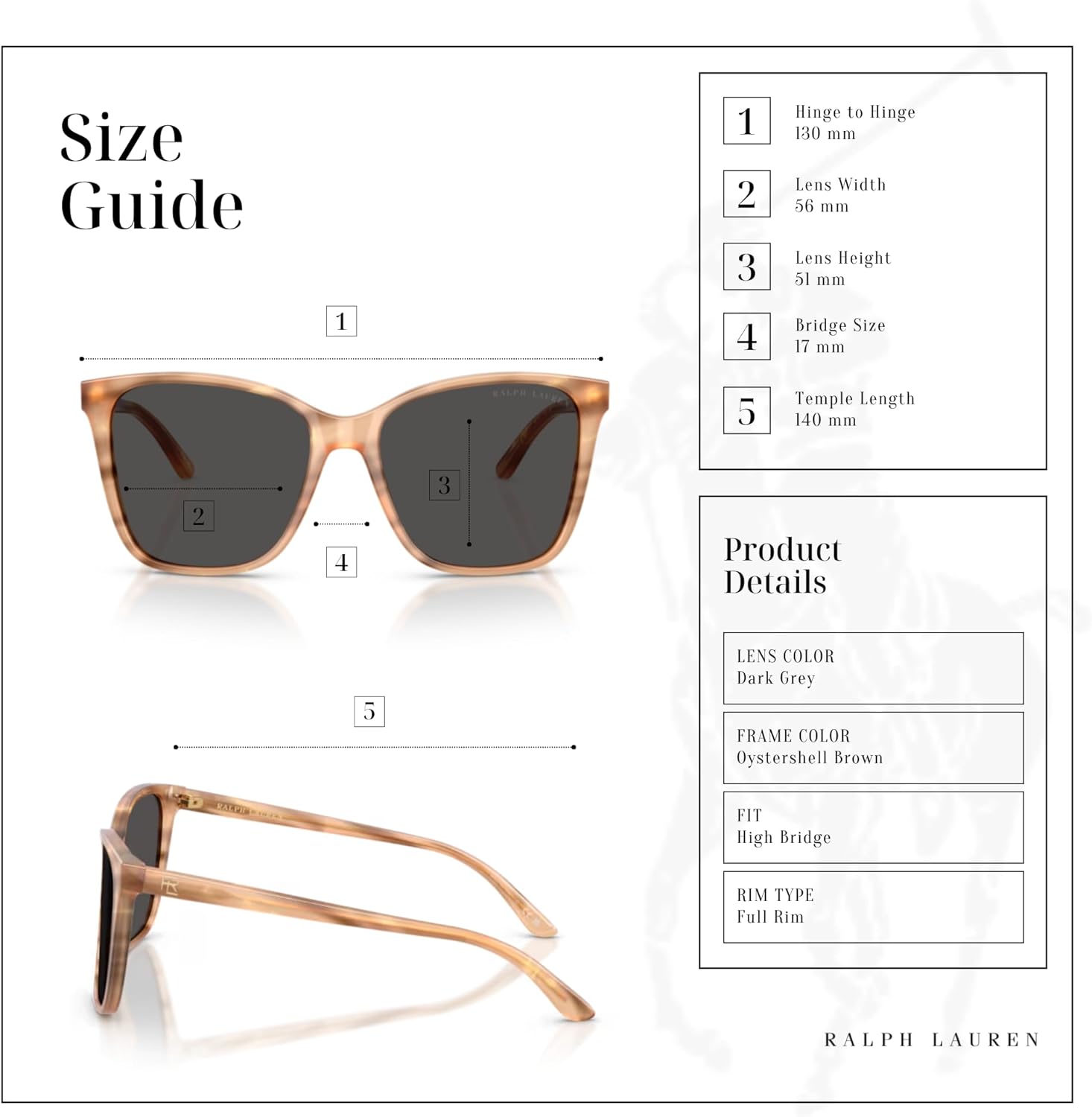 Ralph Lauren RL8201 Rectangle Sunglasses For Women +BUNDLE with ACCESSORY EYEWEAR KIT