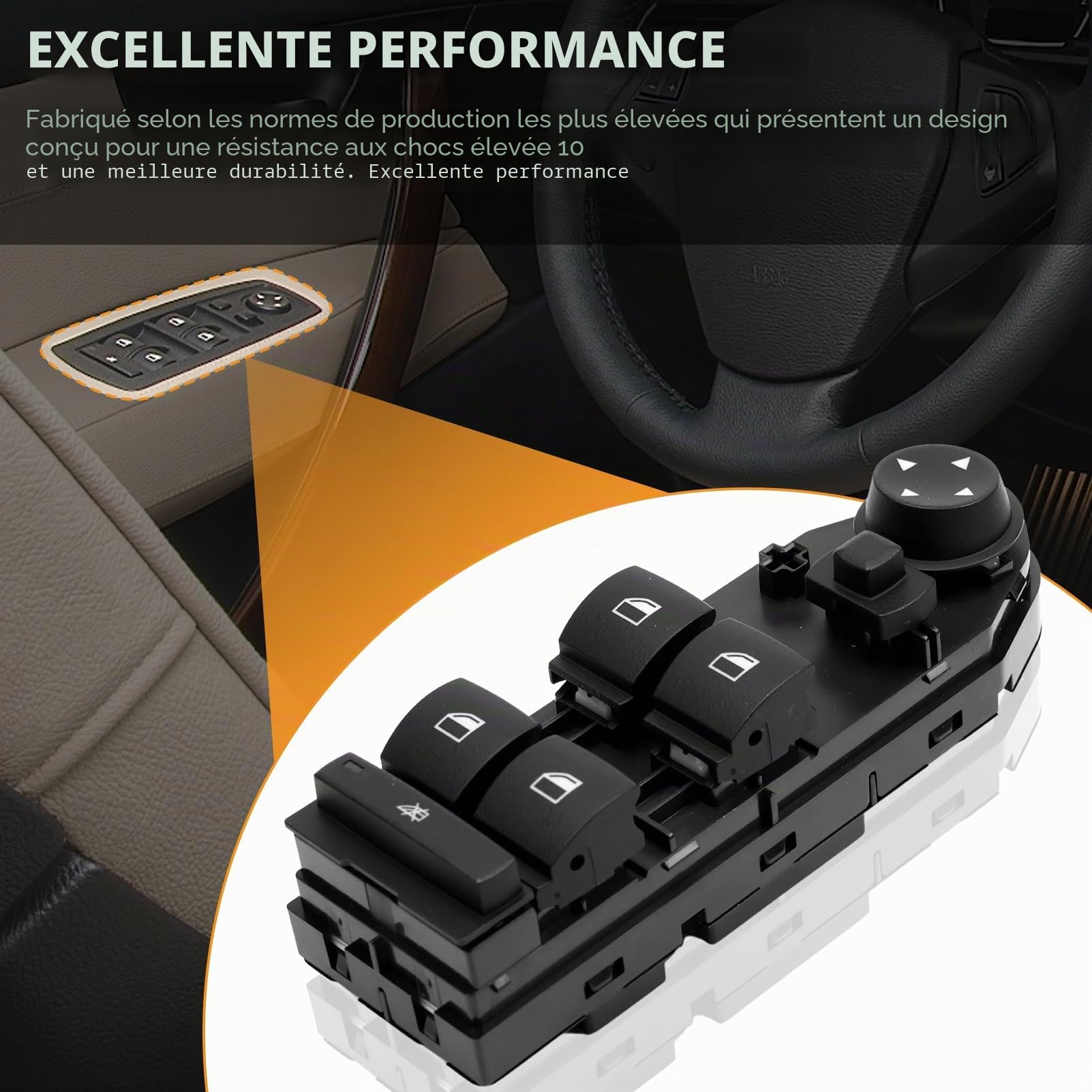 Interrupteur Leve Vitre Gauche Pour E83 X3 2004-2010 61313414352 Interrupteur lève vitre électrique 3414352 Commande Vitre Conducteur Interrupteur Miroir Unité Commande Accessoires Voiture