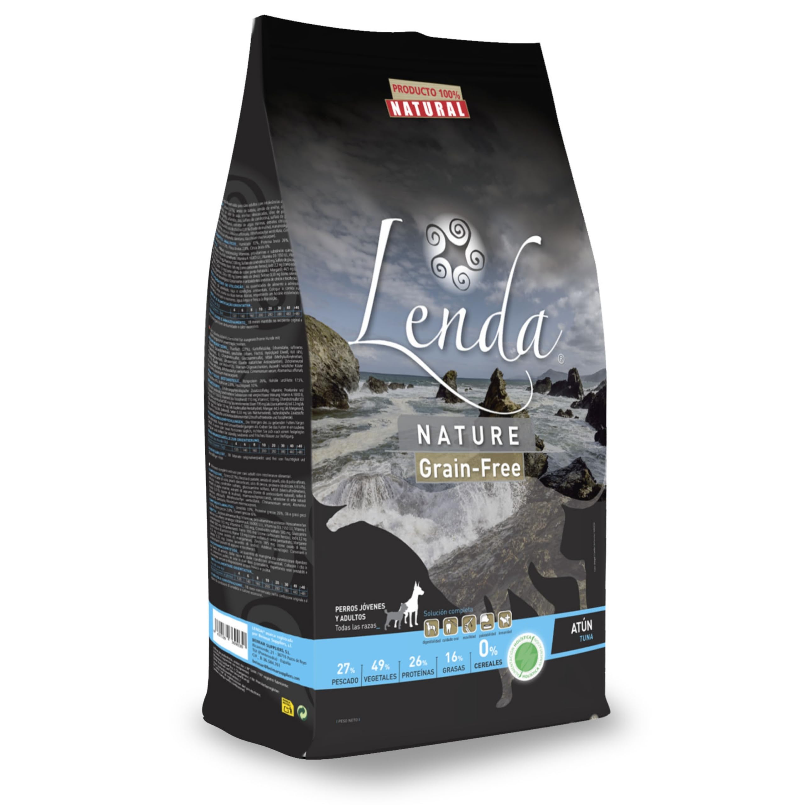 Lenda Atún 12 KG - Alimento Completo SIN Cereales para Perros Jóvenes y Adultos con Alergias o Intolerancias | Nutrición Especializada Rica en Atún | Pienso Hipoalergénico