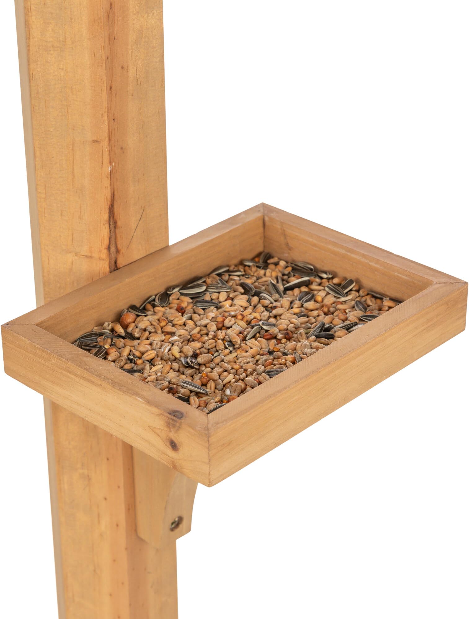 TRIXIE Vogelfutterhaus mit Ständer - Silo mit abnehmbarem Deckel hält Futter trocken & sauber - 4 Sitzstangen, auch für Meisenknödel - Futtertisch für Bodenfresser - 55 × 27 × 53 cm - 1,40 m - 55809