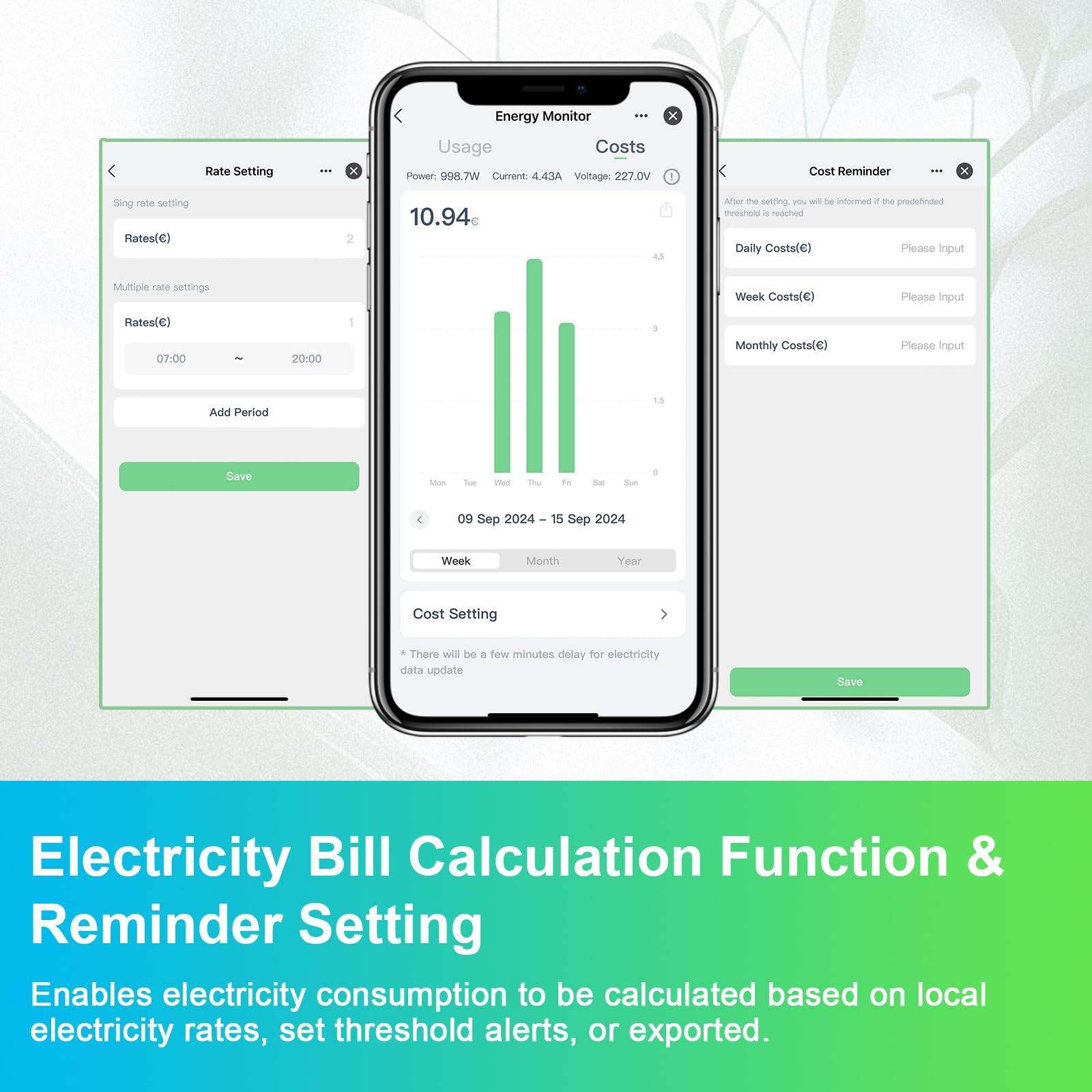 ANTELA Enchufe Inteligente con Medición de Electricidad, Medidor Central de Balcón 16A, Smart Life APP, Compatible con Alexa/Google Home, Plan Temporizado, 4PCS.