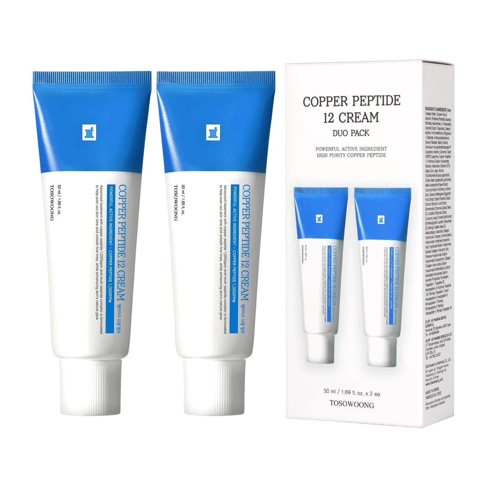 TOSOWOONG Crème Cuivre Peptides 12, Anti-Âge, Ridules et Rides, Visage