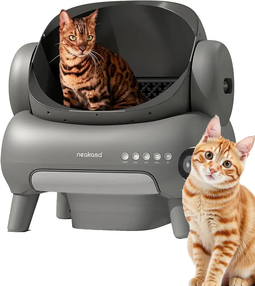 Banheiro Gato,Caixa de areia Autolimpante Para vários Gatos - Caixa de Areia Automática para Gatos com Autolimpeza - Remoção de Odores com Controle por APP (Extra grande)