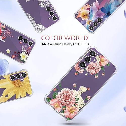 Miniatura 6 de Osophter Funda para Samsung Galaxy S23 FE funda de goma TPU flexible para Samsung S23 FE (flor de rosa grande)