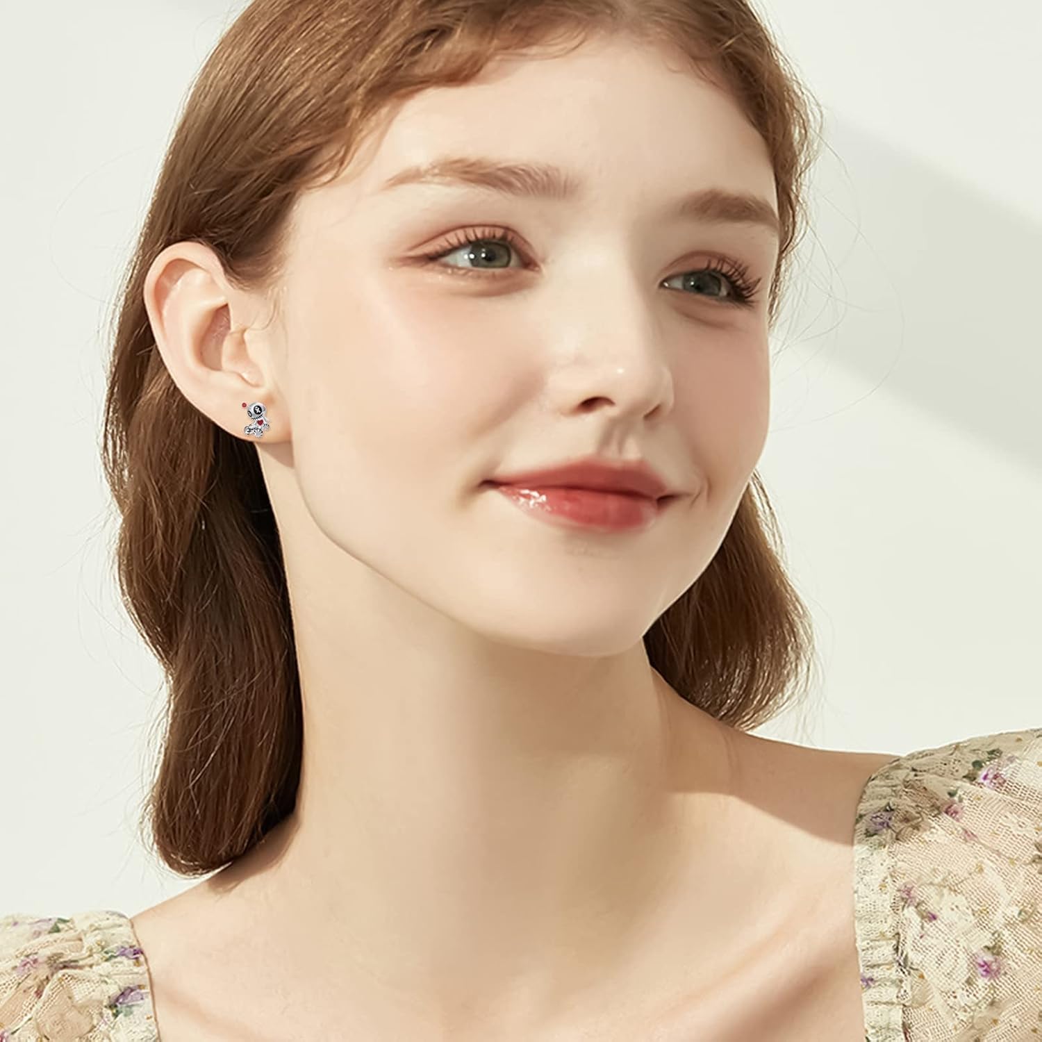 Voodoo Doll Earrings for Women,925 Sterling Silver Gothic Earrings Horror Doll Earrings Jewelry Halloween Christmas Mother's Day