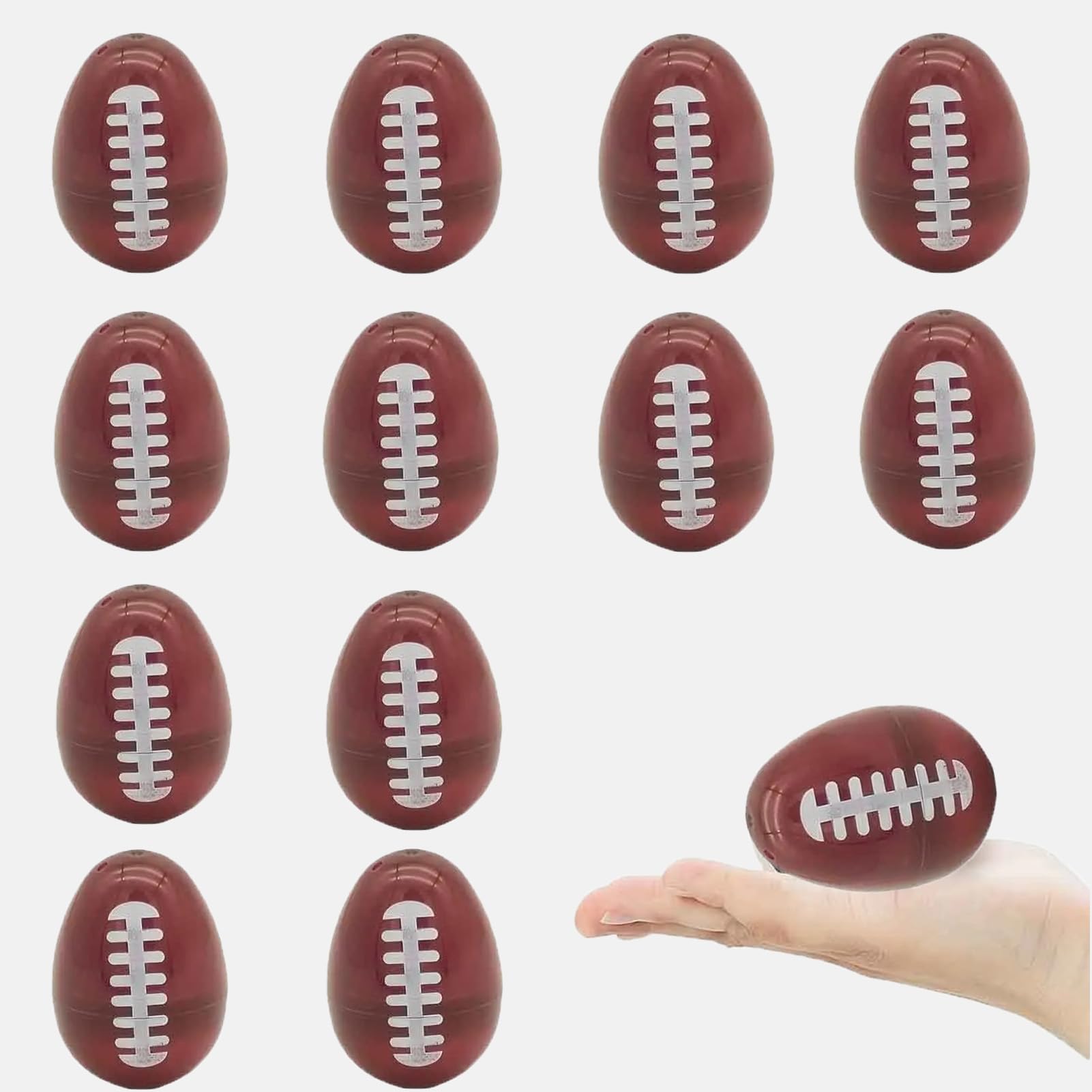 animacoser 12 PCS Rugby Easter Egg Fillable Sport Easter Basket Stuffers Empty Plastic Filled Easter Eggs
