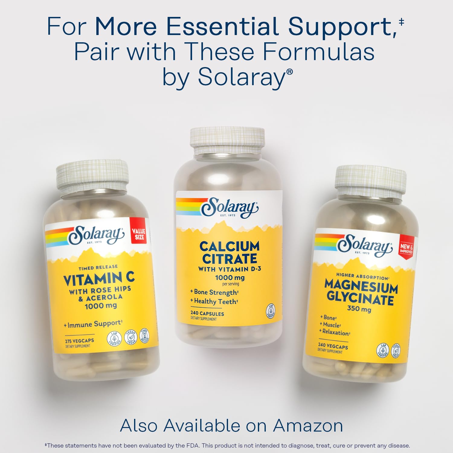 SOLARAY Calcium Citrate with Vitamin D3 1000 mg, 240 Capsules — Amazon image 6