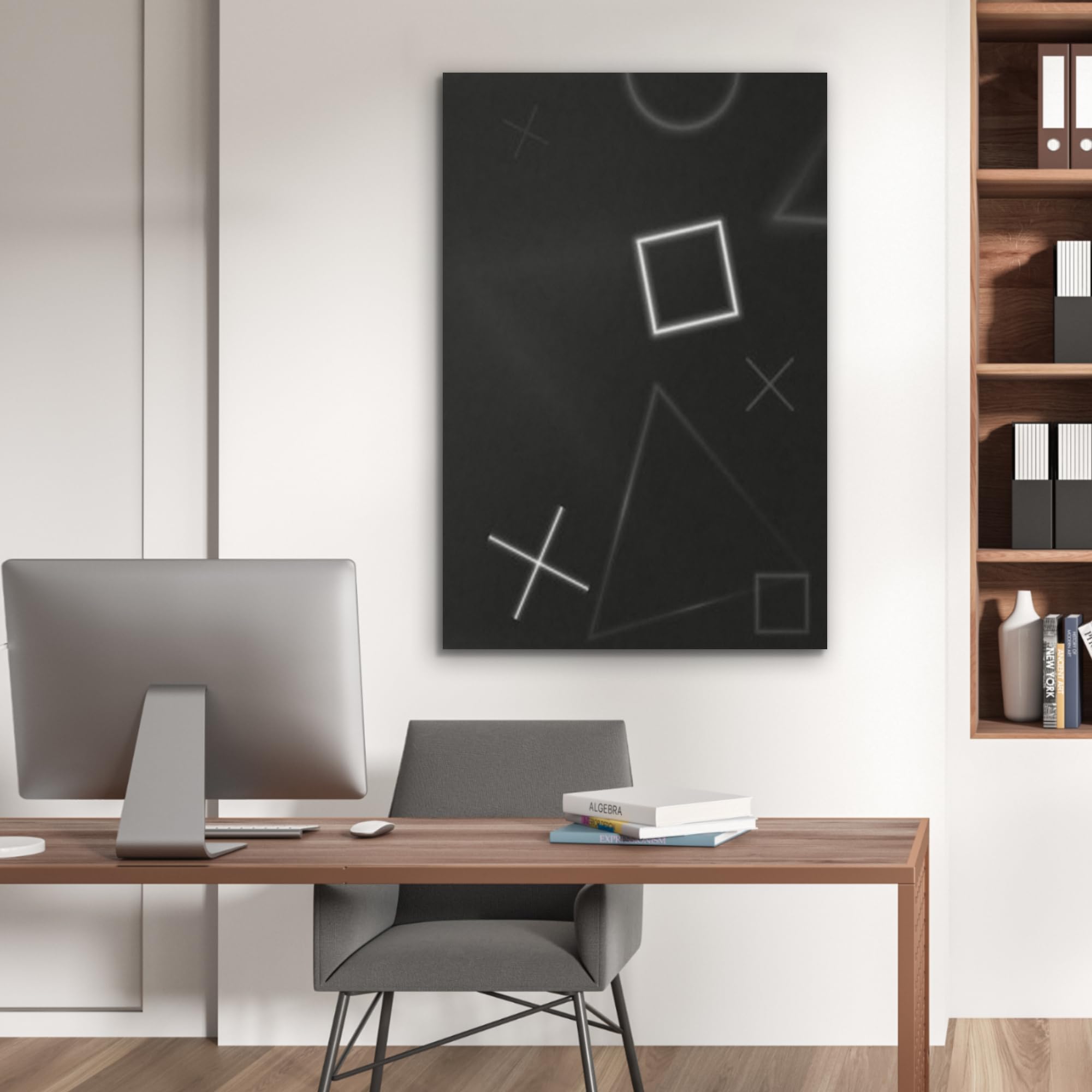 MuchoWow© Pannelli Pannello Fonoassorbente 70x100 cm Decorativi Insonorizzanti Decorativo Parete Fonoassorbenti Design Fonoisolanti Insonorizzazione Stanza Gioco - Bianco e nero - Astratto