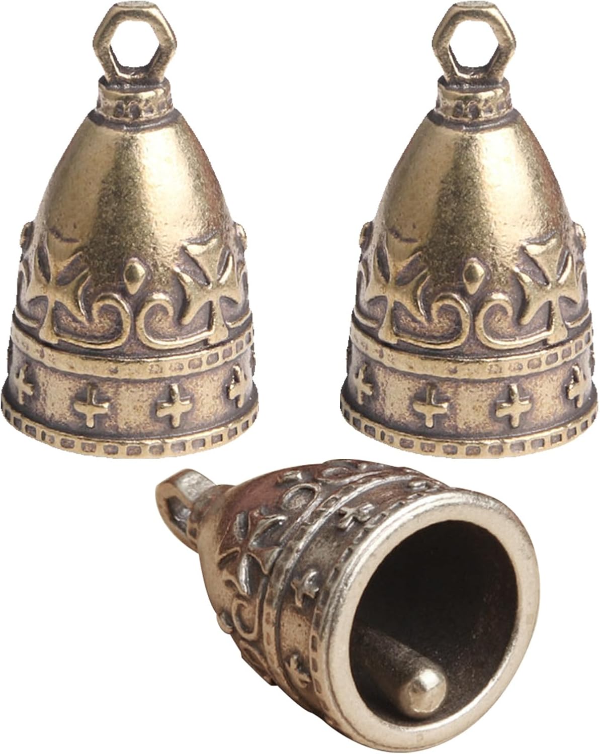 3pcs Brass Wind Chimes Vintage Bells Craft Bells Fengshui Bell Statue Wind Jingle Bells Charms Christmas Figurine Charms Cowbell Dog Mini Wind Chimes Crafting Bells Metal Wreath