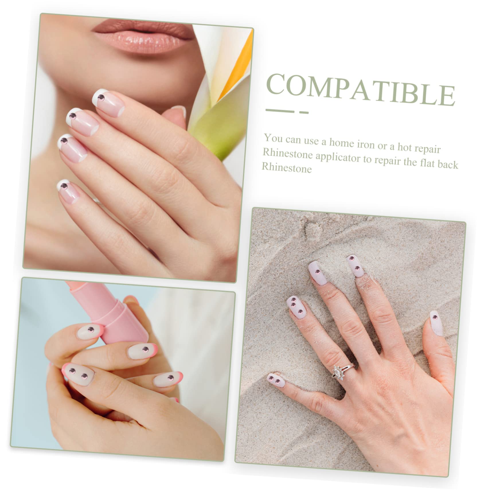4 Pezzi Kit per Unghie Flatback Trasparente per Decorazioni Nail Art per Diy e Accessori Moda Facile Applicazione per Unghie Naturali e Artificiali