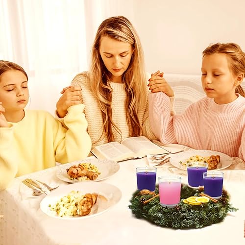 Miniatura 5 de 10 velas votivas naranjas y 10 negras, vela de cera de soja sin perfume rellena en vidrio transparente para Halloween, otoño, decoración del hogar y