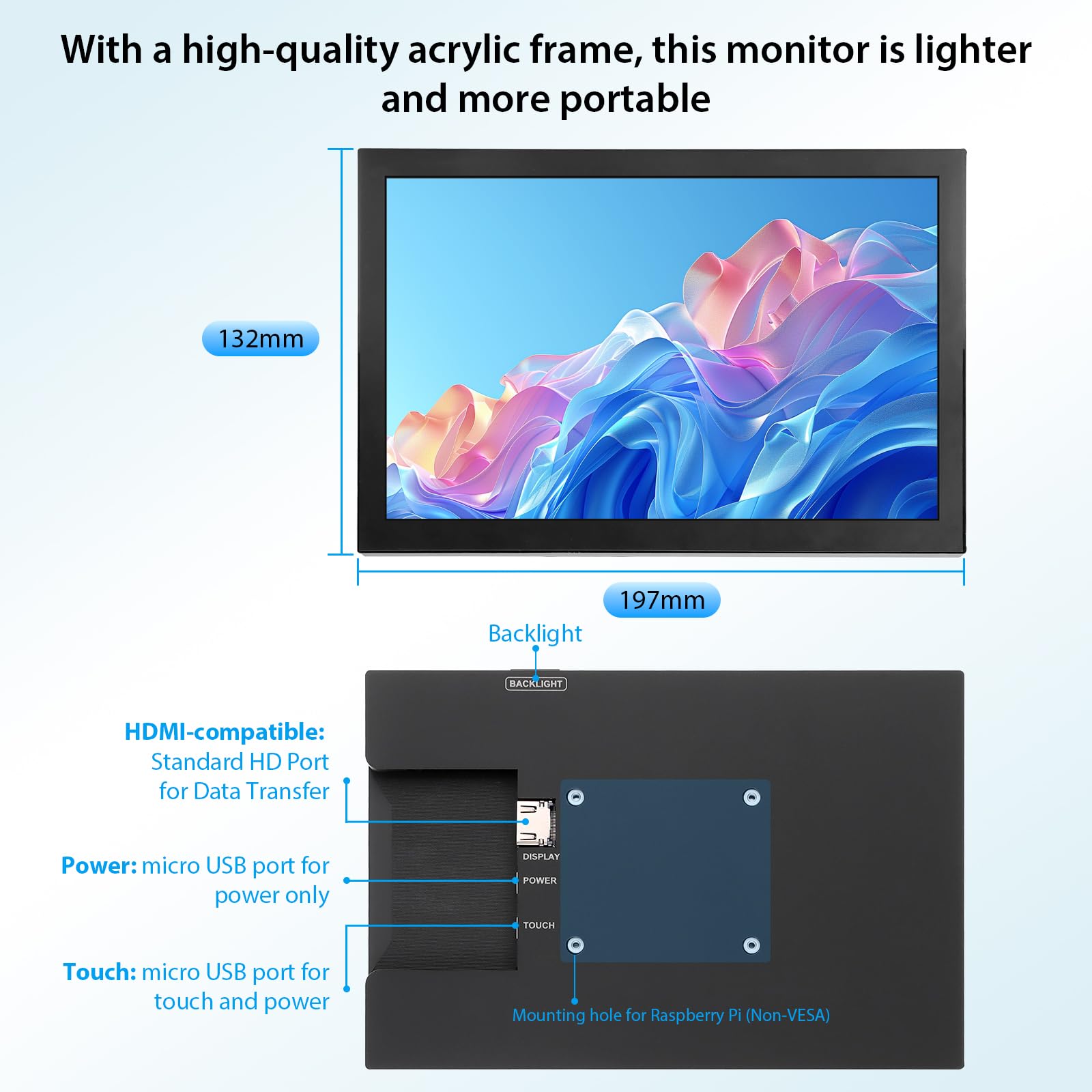 Amazon.com: ELECROW 8 Inch Touchscreen Monitor, 1280x800 IPS LCD