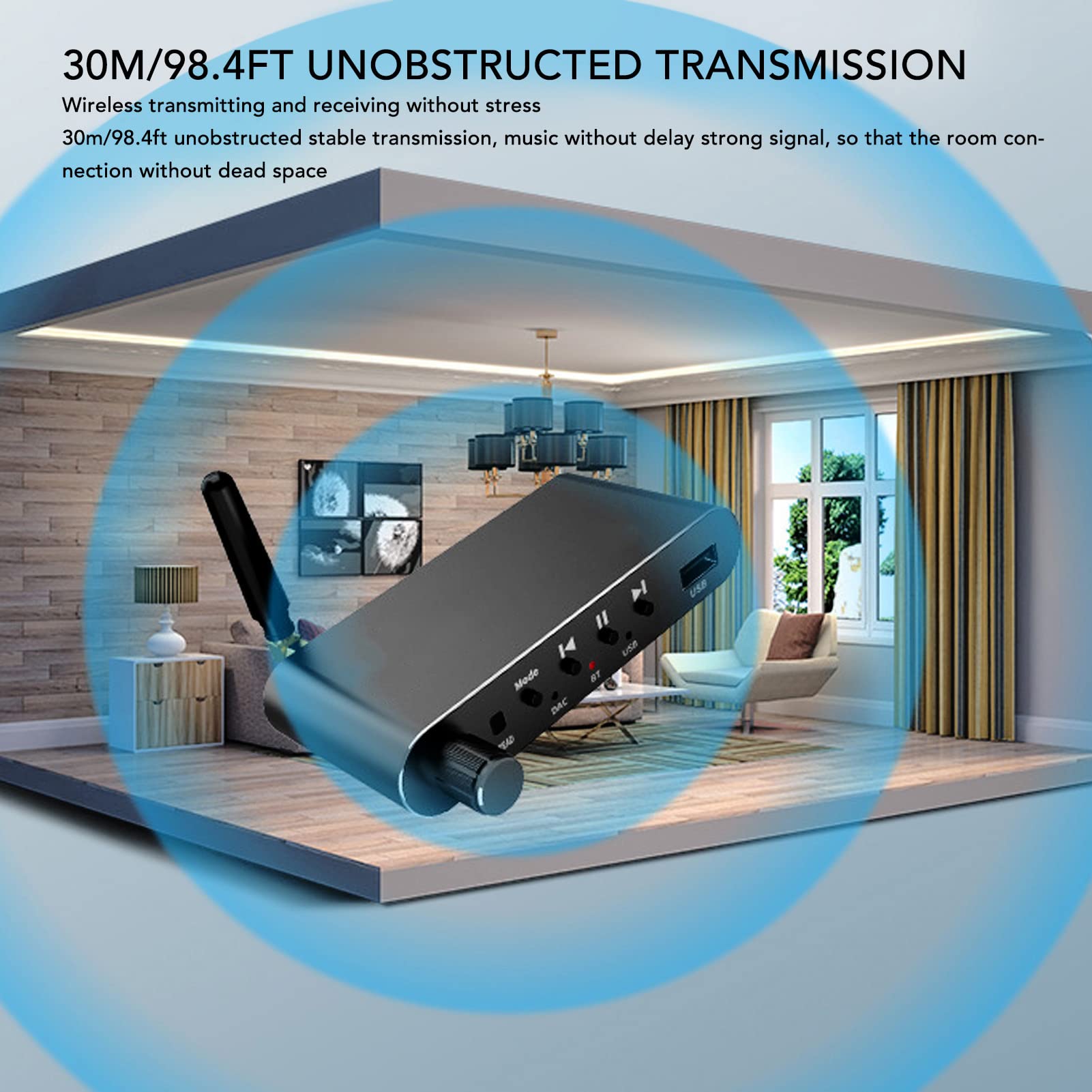 A05 Transmisor Receptor Bluetooth 4 en 1, Adaptador Audio con Óptica AUX Coaxial USB, A2DP y AVRCP, para Altavoces Estéreo Hogar, Control de Volumen